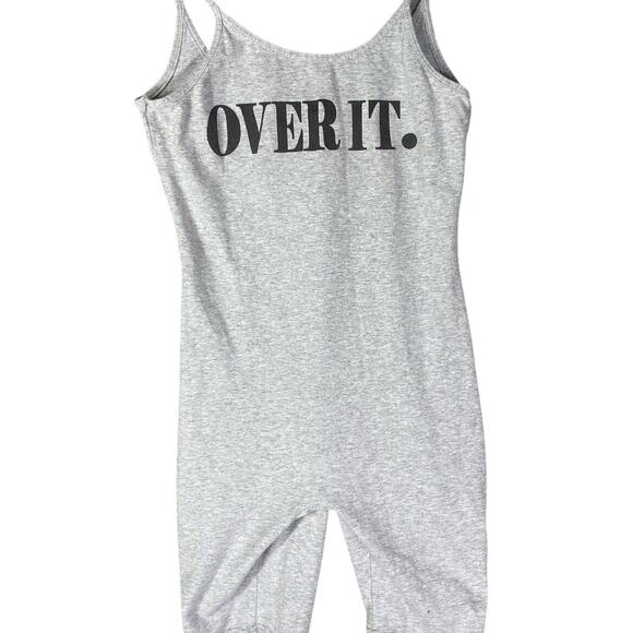 Gray “OVER IT.” JNK Stretch‎ Romper Size M Cotton Spandex One-Piece Lounge Suit - Picture 1 of 8
